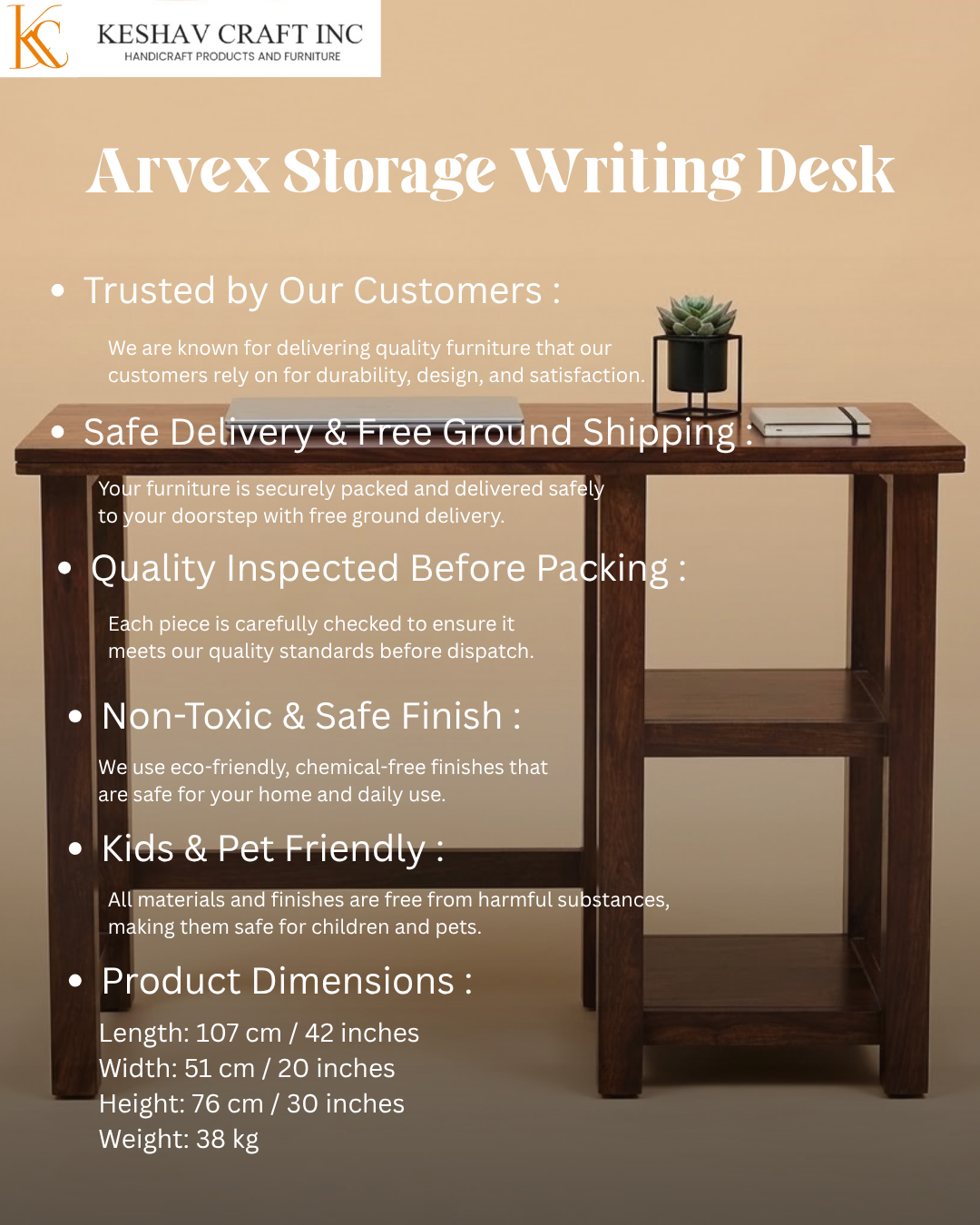 Arvex Storage Writing Desk