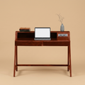Aurex Workstation Desk In Honey Oak Finish