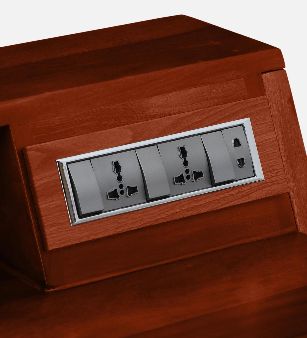 Aurex Workstation Desk In Honey Oak Finish