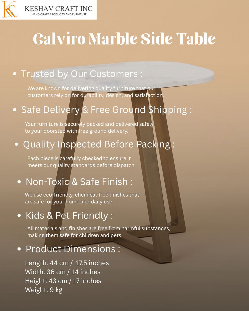 Calviro Marble Side Table