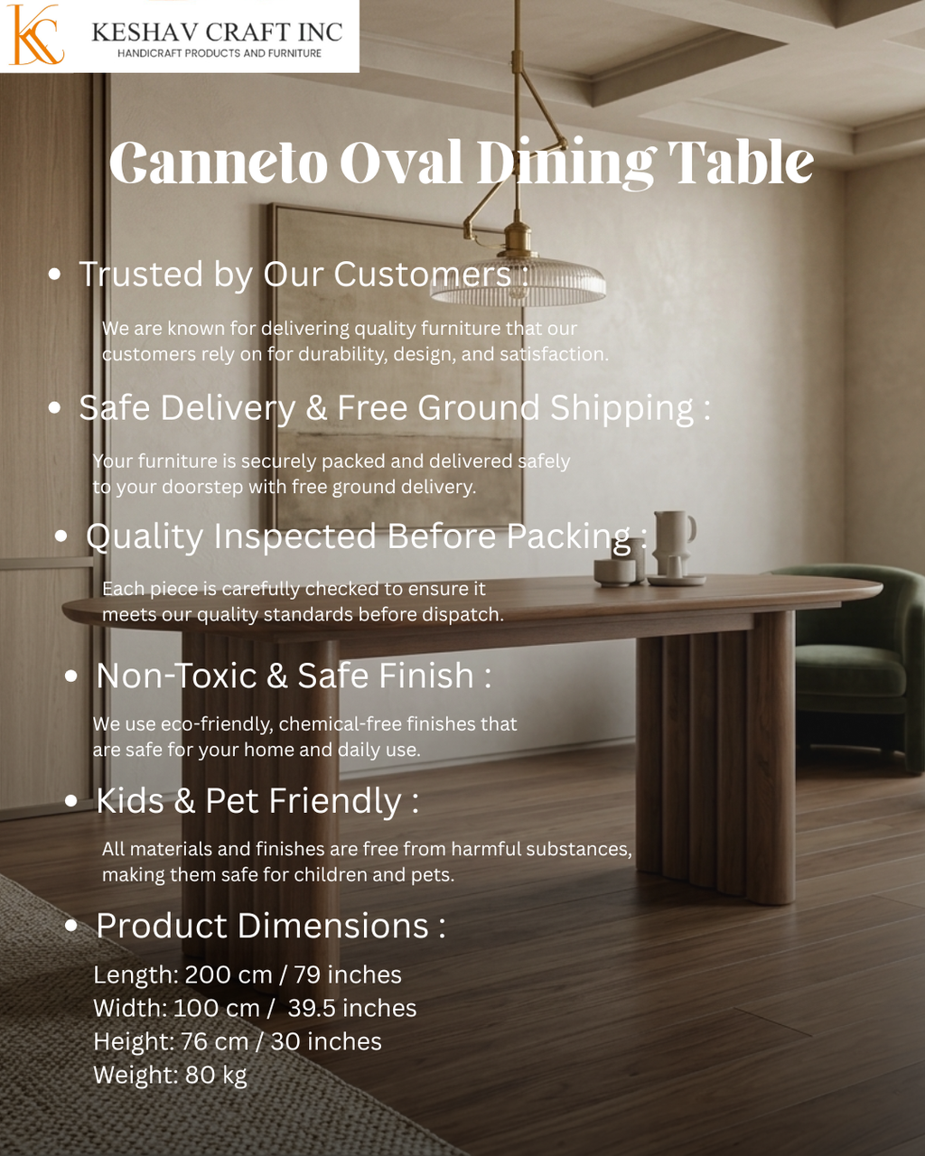 Canneto Oval Dining Table
