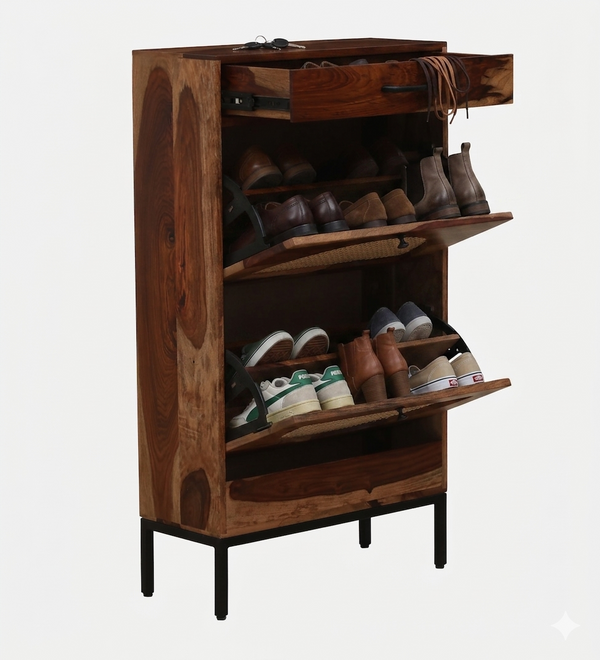 Cavero Sheesham Shoe Cabinet alternate