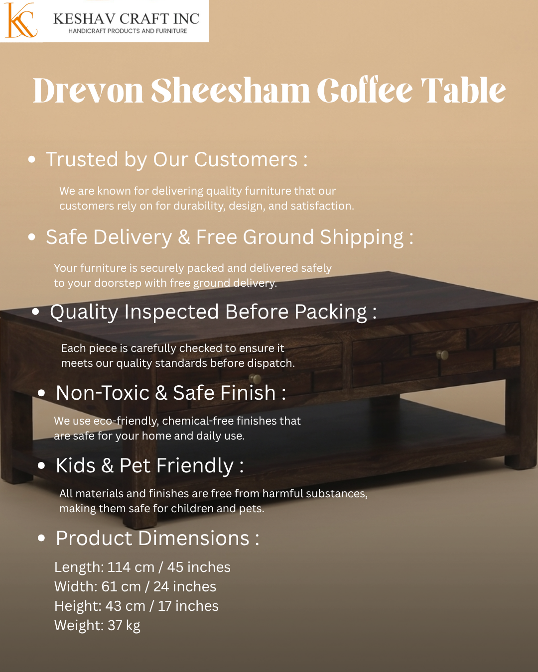Drevon Sheesham Coffee Table