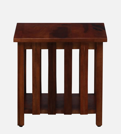 Ravon Slatted Side Table in Honey Oak Finish