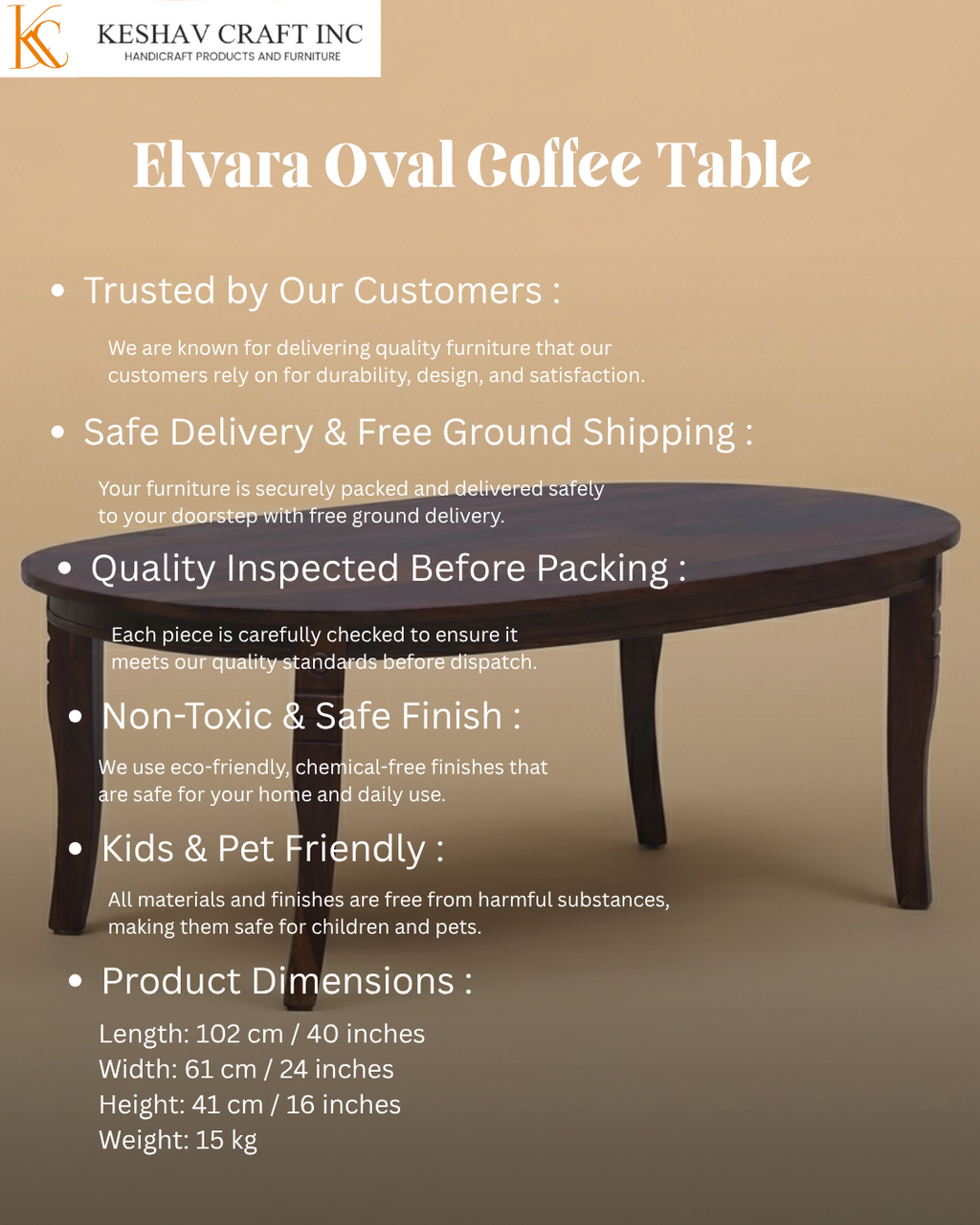 Elvara Oval Coffee Table