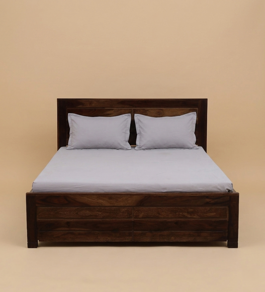 Tavion Panel Hydraulic Storage Bed in Provincial Teak Finish