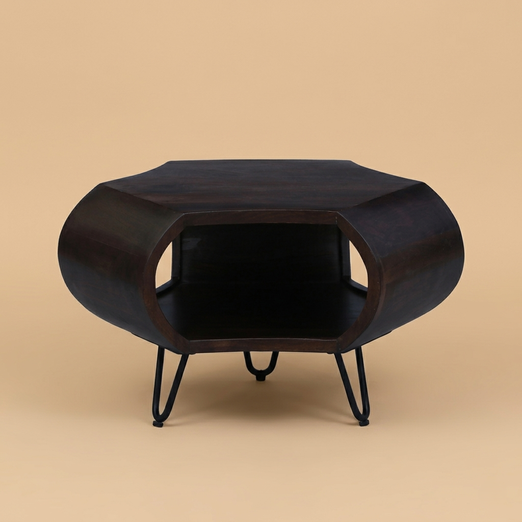 Zenvor Sculpt Coffee Table in Dark Walnut Finish