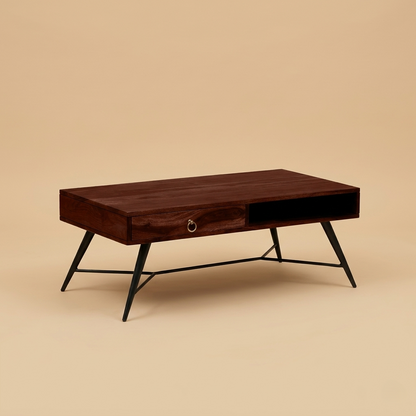 Velmor Storage Coffee Table in Honey oak finish