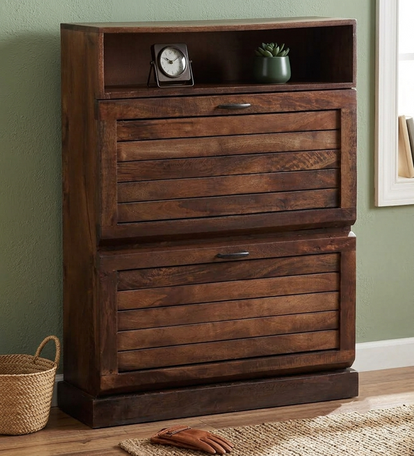 Virello Sheesham Shoe Cabinet in Provincial Teak Finish
