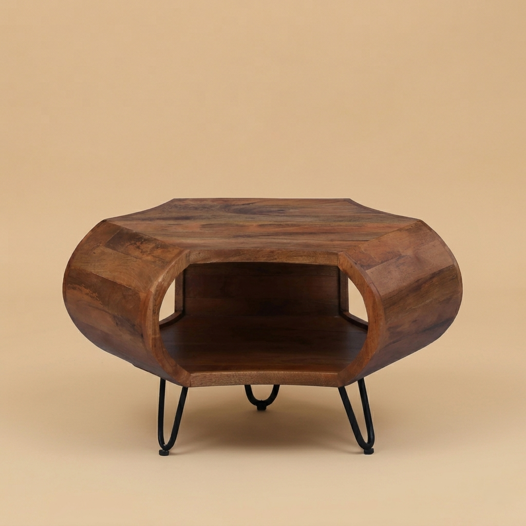 Zenvor Sculpt Coffee Table in Walnut Finish