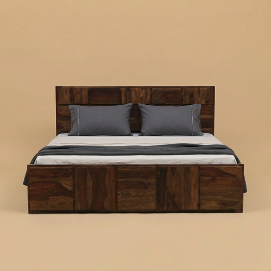 Zorvyn Sheesham Hydraulic Storage Bed