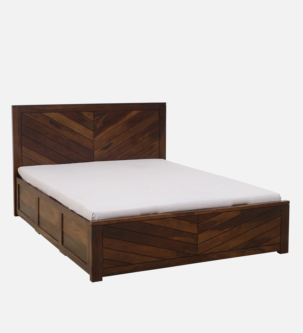 Heritage Chevron Sheesham Hydraulic Storage Bed