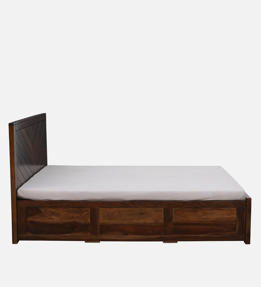 Heritage Chevron Sheesham Hydraulic Storage Bed
