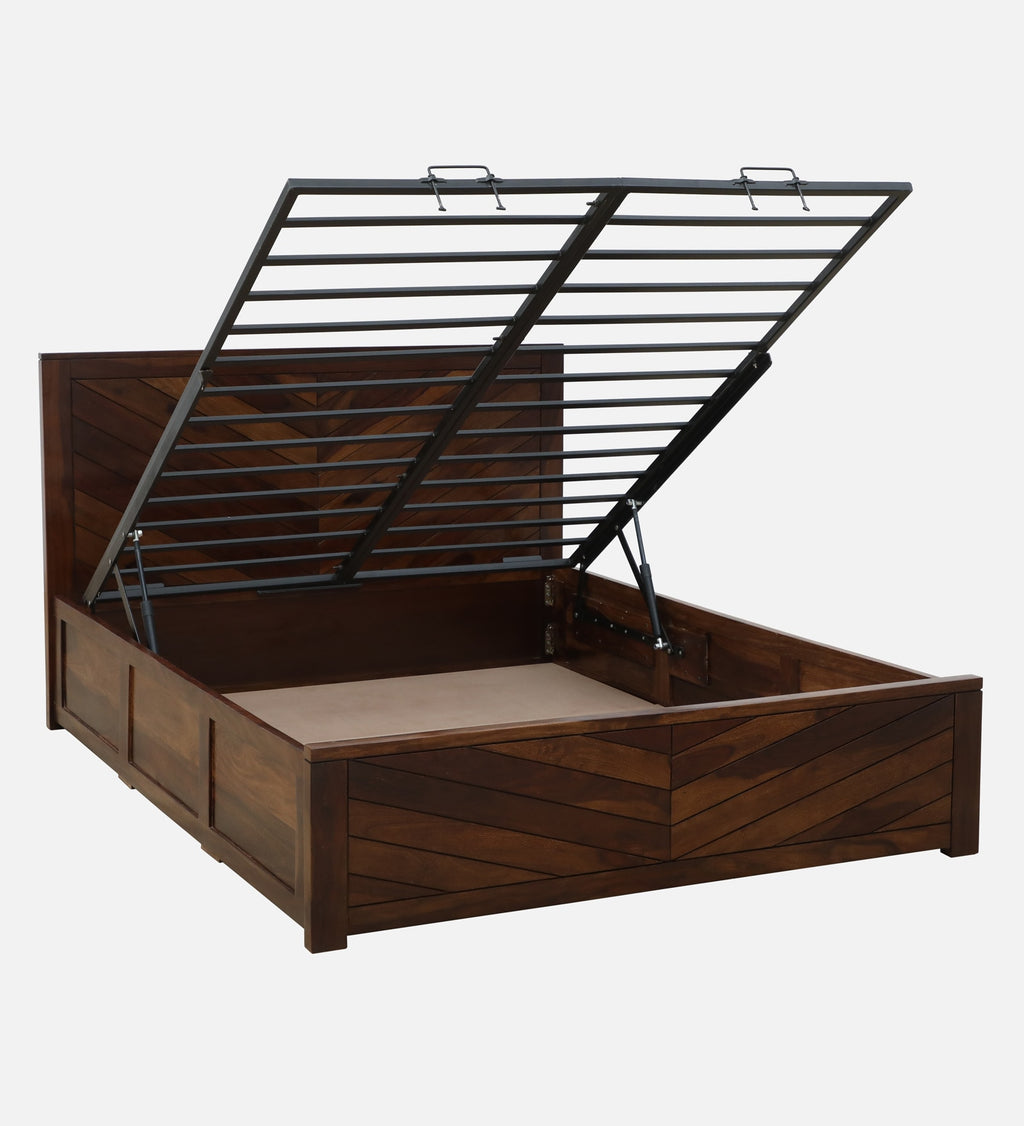 Heritage Chevron Sheesham Hydraulic Storage Bed