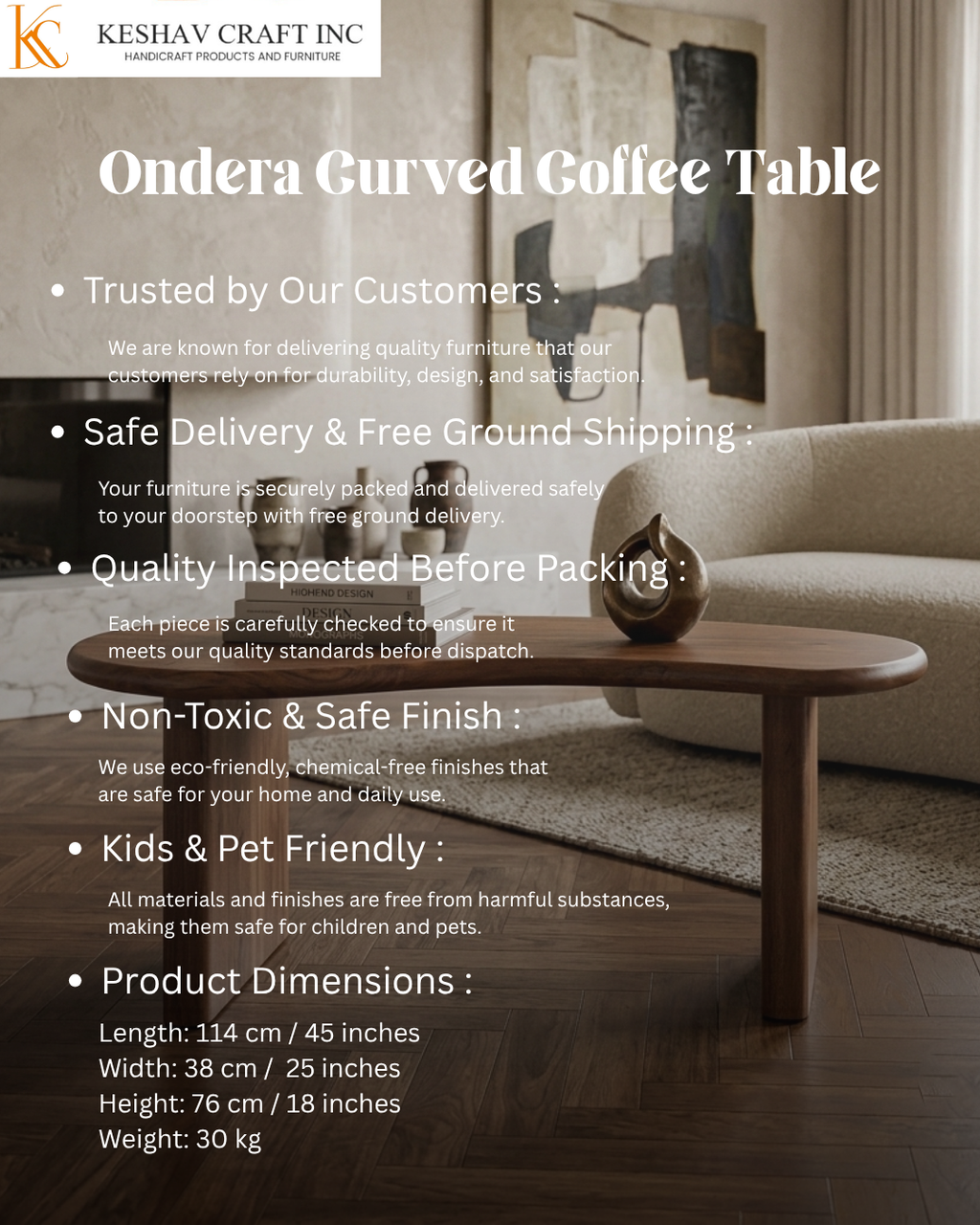 Ondera Curved Coffee Table