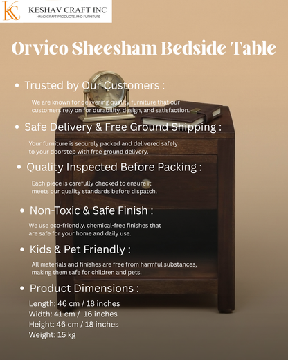 Orvico Sheesham Bedside Table