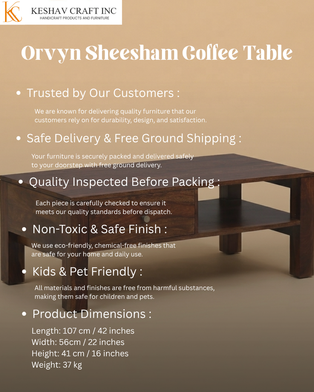 Orvyn Sheesham Coffee Table