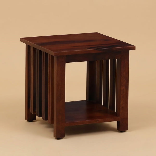 Ravon Slatted Side Table in Honey Oak Finish
