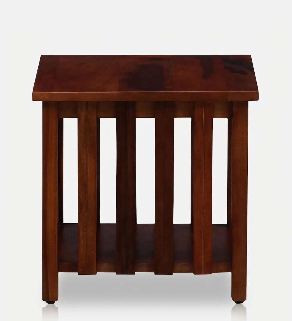 Ravon Slatted Side Table in Honey Oak Finish