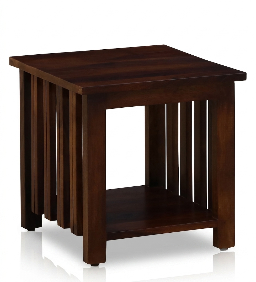 Ravon Slatted Side Table in Provincial Teak Finish