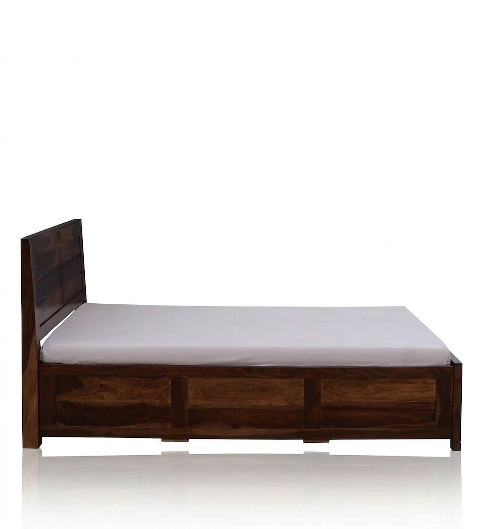 Tavion Panel Hydraulic Storage Bed in Provincial Teak Finish