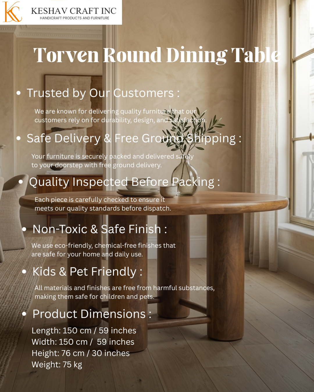 Torven Round Dining Table