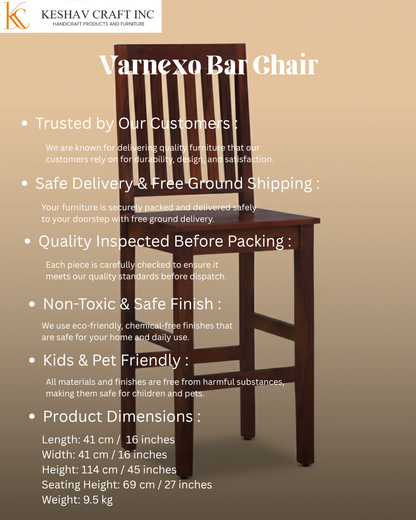 Varnexo Bar Chair in Honey Oak Finish