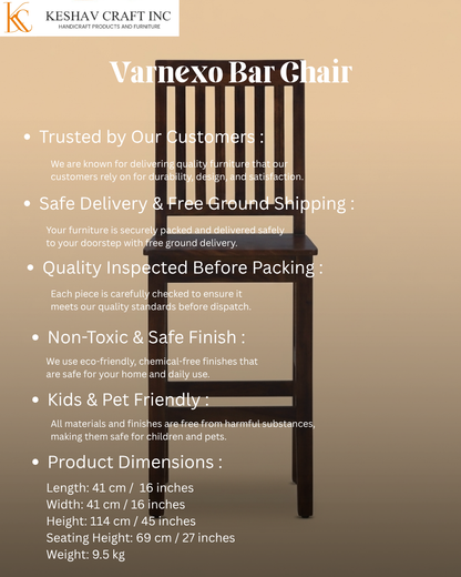Varnexo Bar Chair in Provincial Teak Finish