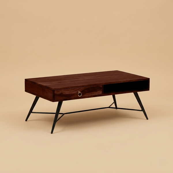 Velmor Storage Coffee Table in Honey oak finish