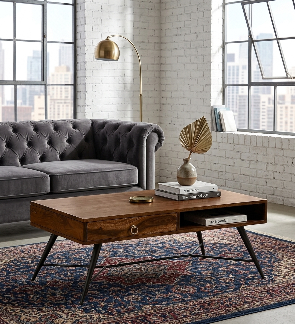 Velmor Storage Coffee Table in Provincial Teak Finish