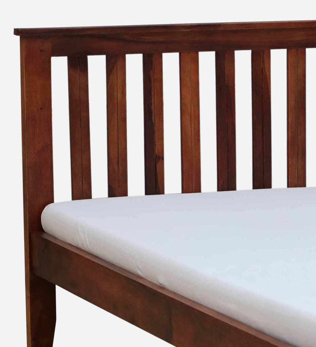 Velmora Slat Bed in Honey Oak Finish