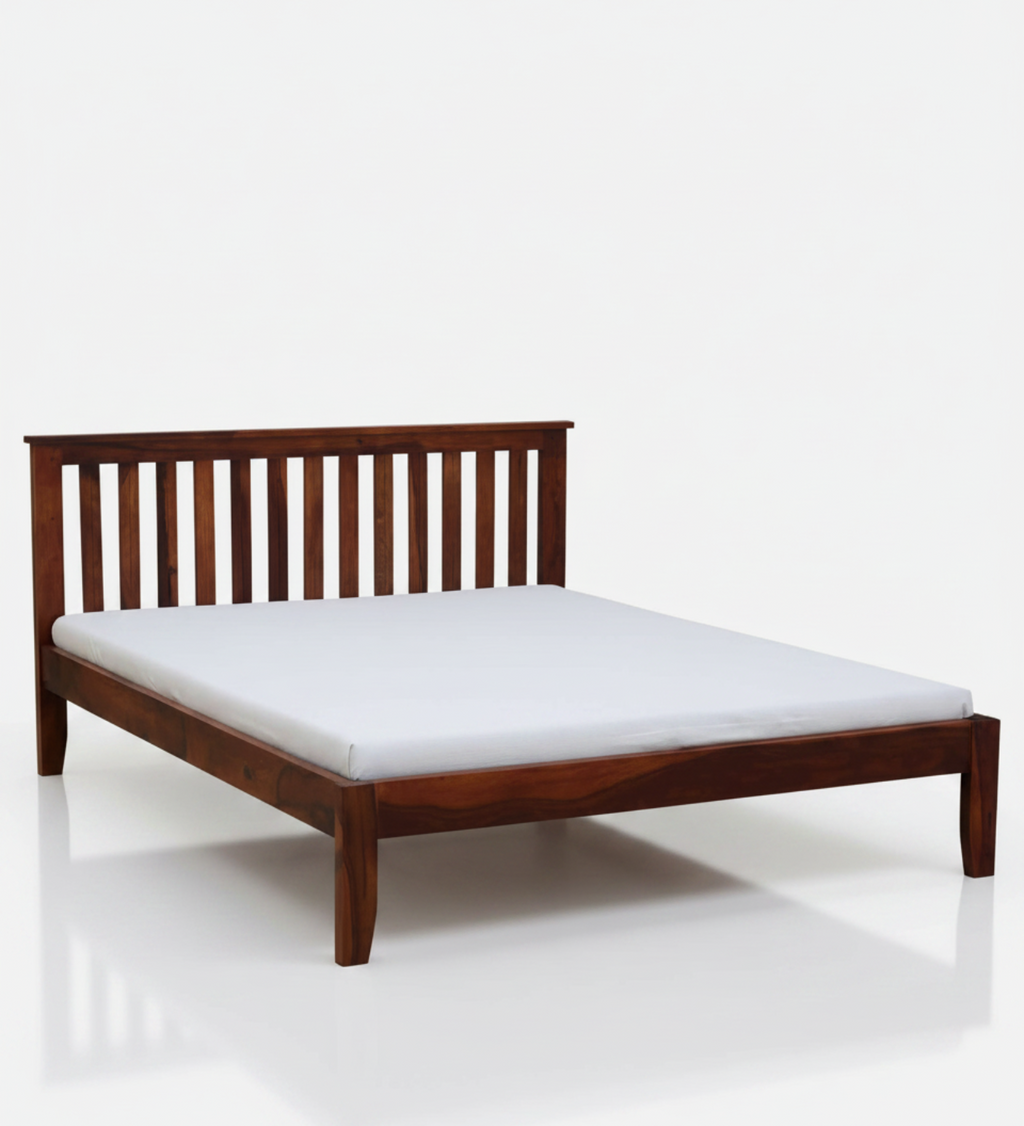 Velmora Slat Bed in Honey Oak Finish