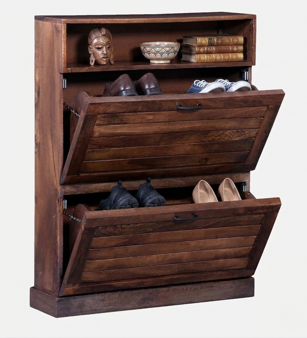 Virello Sheesham Shoe Cabinet in Provincial Teak Finish alternate