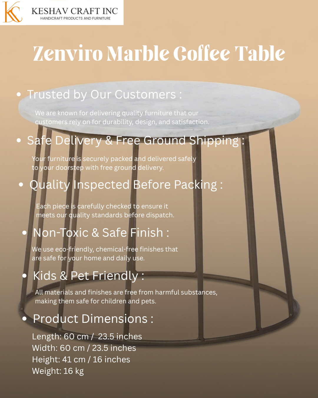 Zenviro Marble Coffee Table