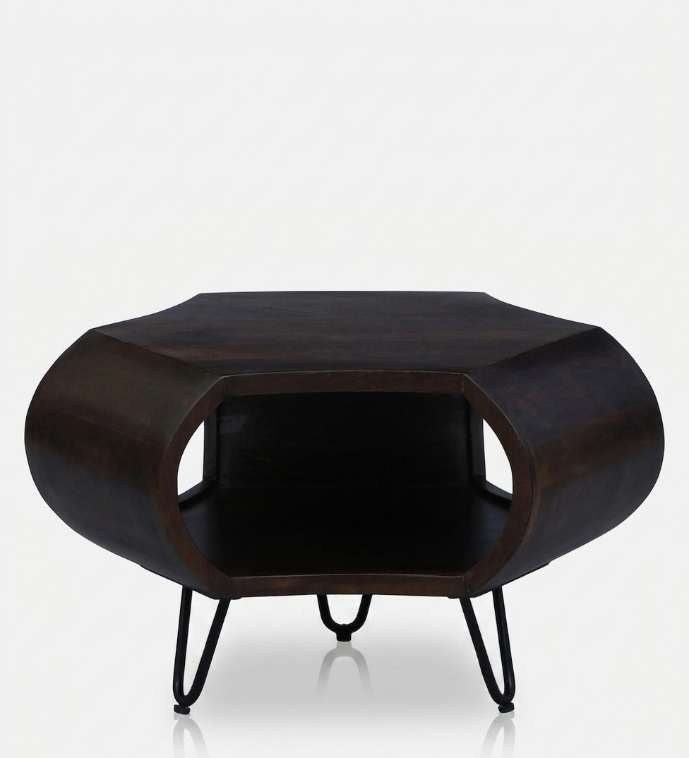 Zenvor Sculpt Coffee Table in Dark Walnut Finish