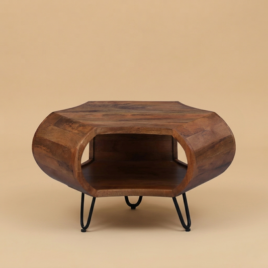 Zenvor Sculpt Coffee Table in Walnut Finish