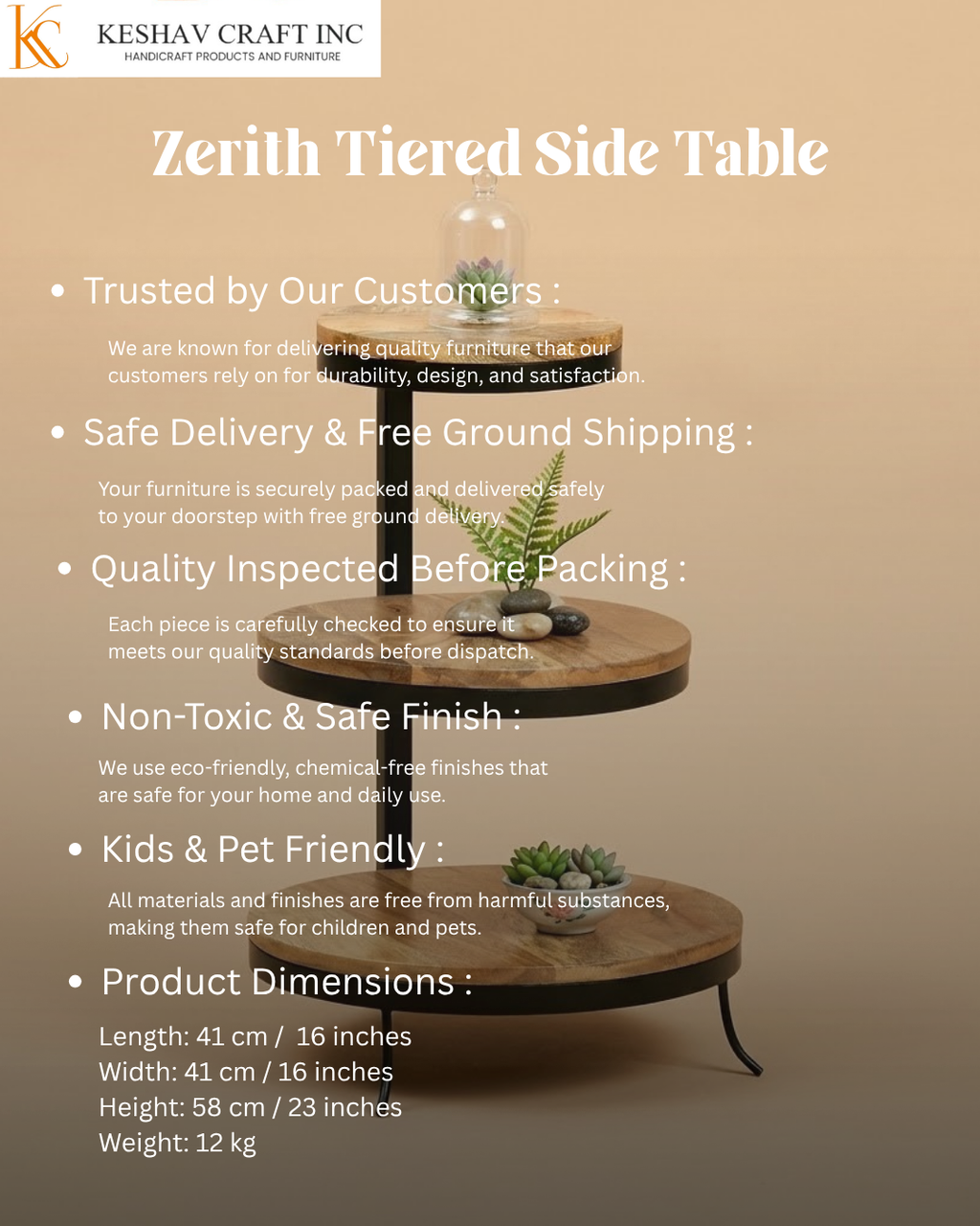 Zerith Tiered Side Table