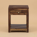 Zorvex Sheesham bedside Table In Provincial Teak Finish