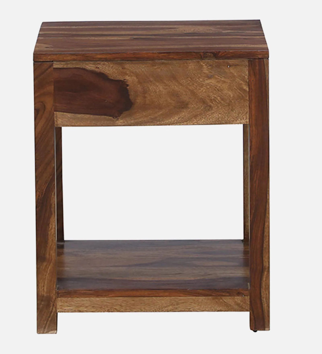 Zorvex Sheesham bedside Table In Provincial Teak Finish