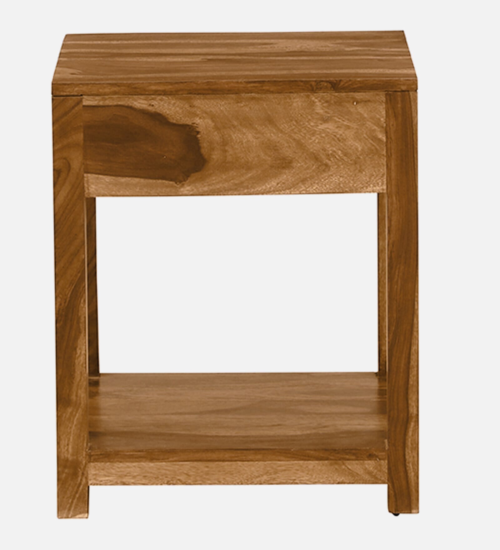 Zorvex Sheesham bedside Table In Rustic Teak Finish