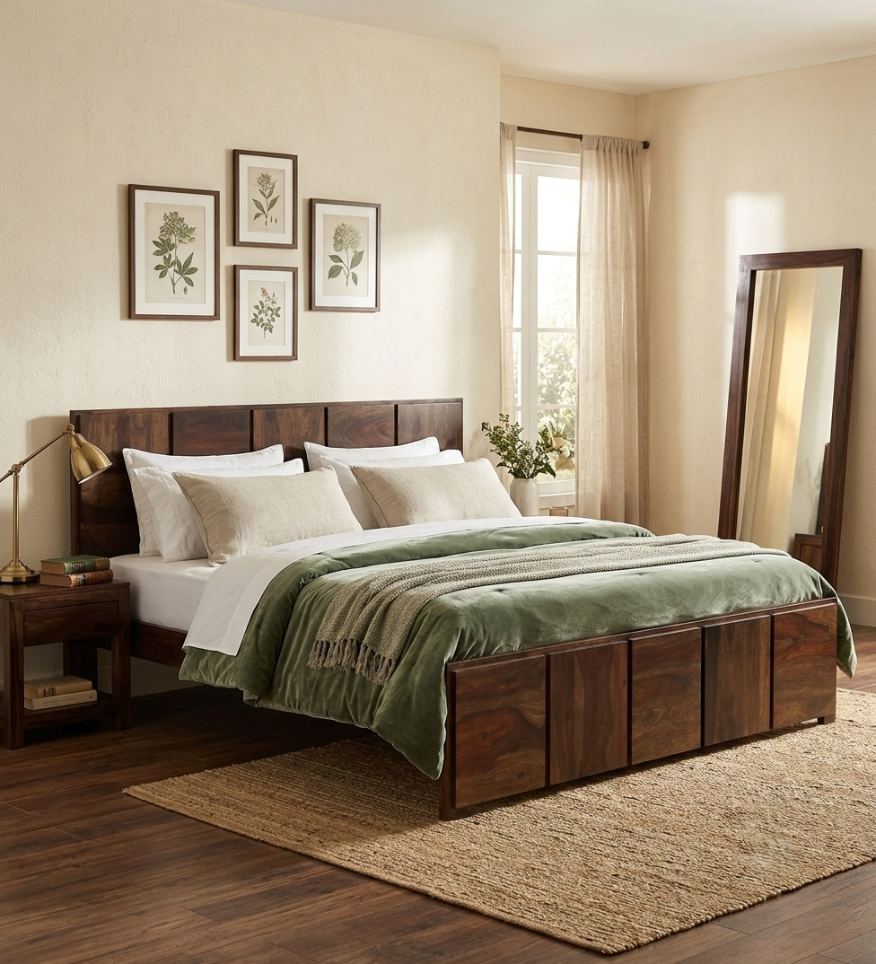 Zorvyn Sheesham Bed