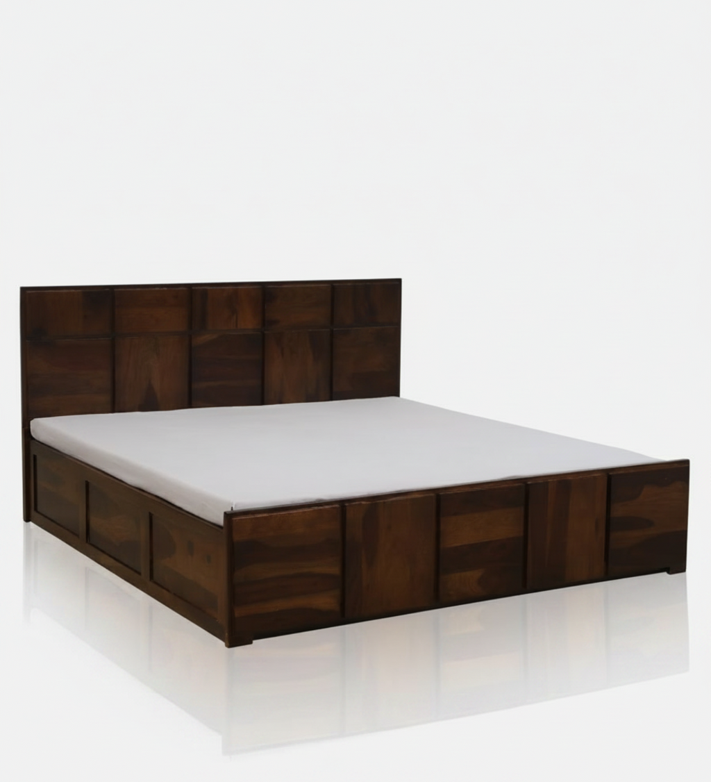 Zorvyn Sheesham Hydraulic Storage Bed