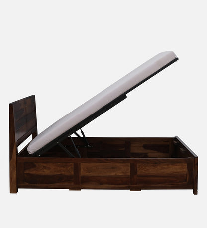 Tavion Panel Hydraulic Storage Bed in Provincial Teak Finish