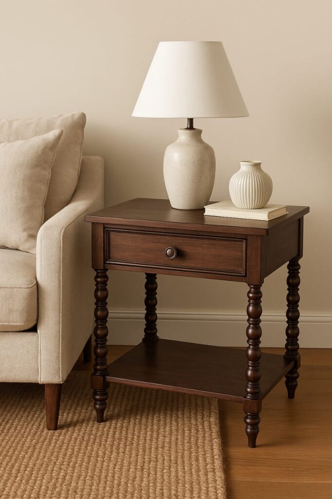 solid wood bedside table