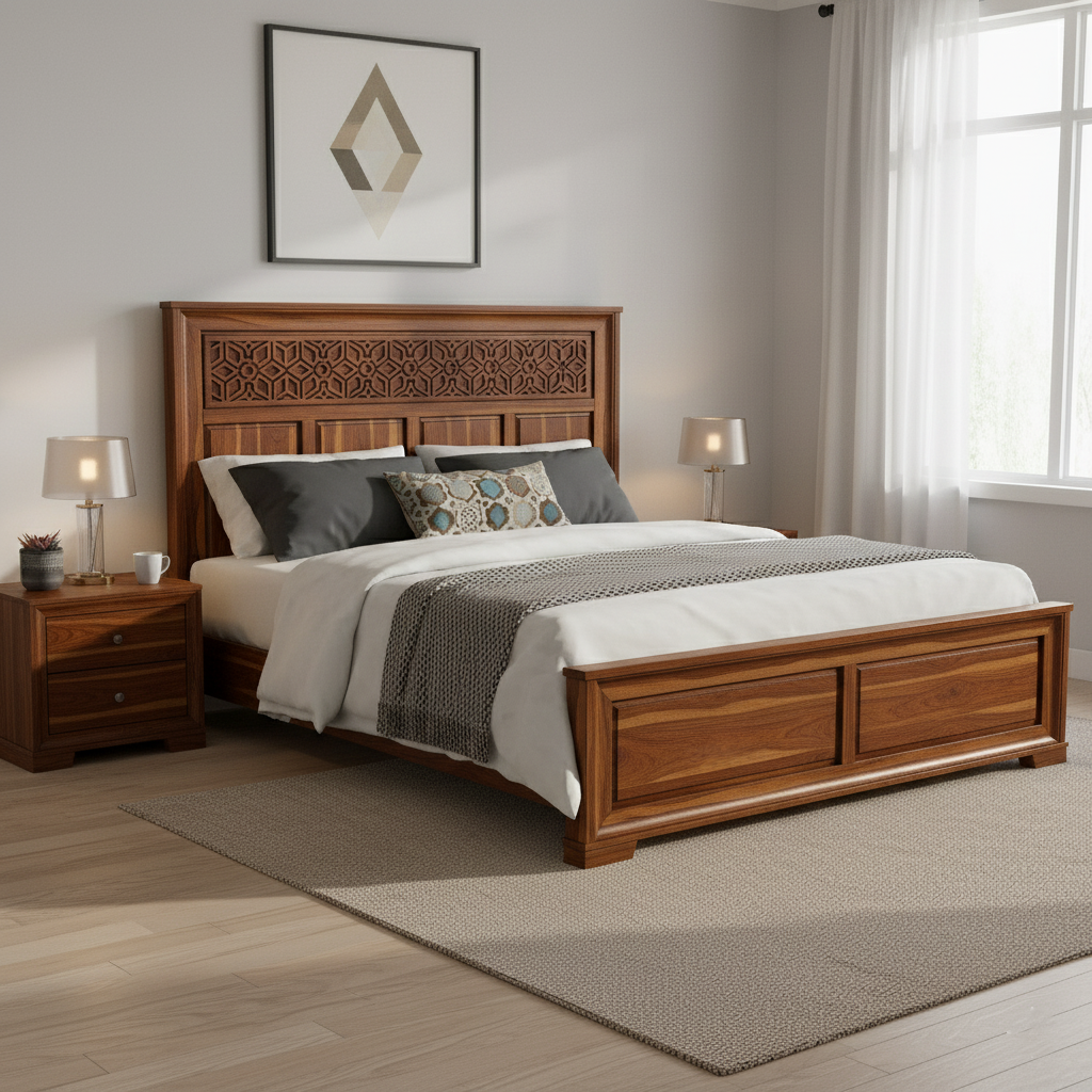 wooden bed solid wood bed