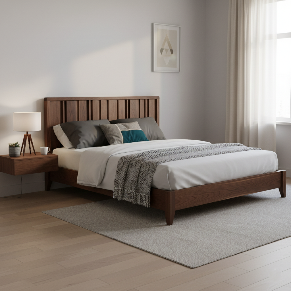 wooden bed