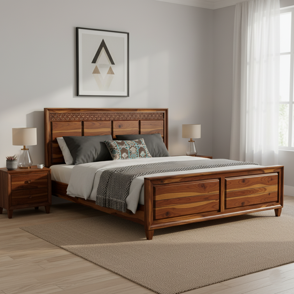 wooden bed