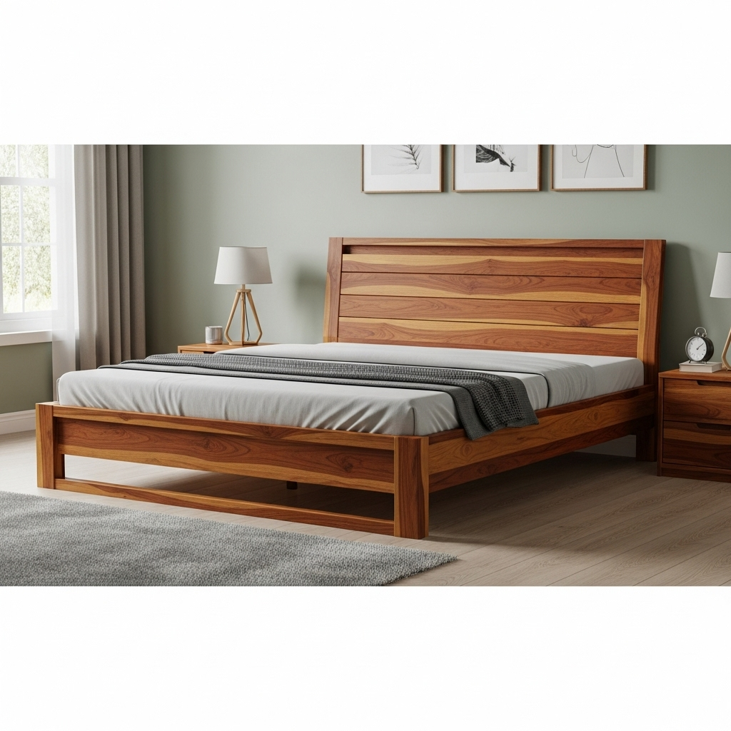 wooden bed