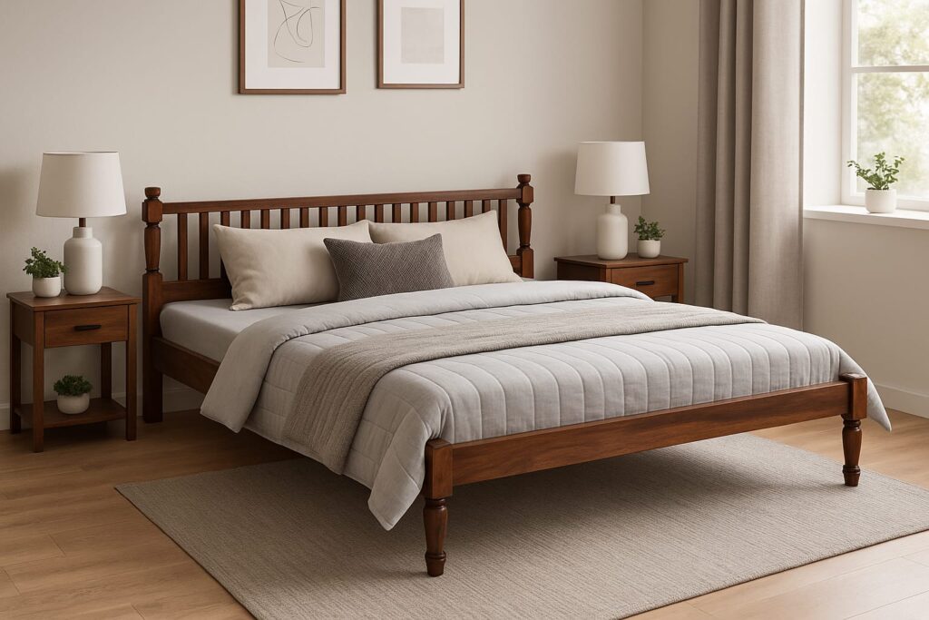 solid wood bed