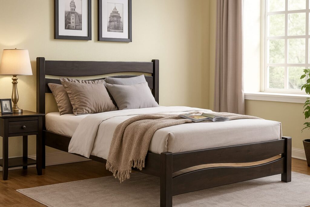 wooden bed